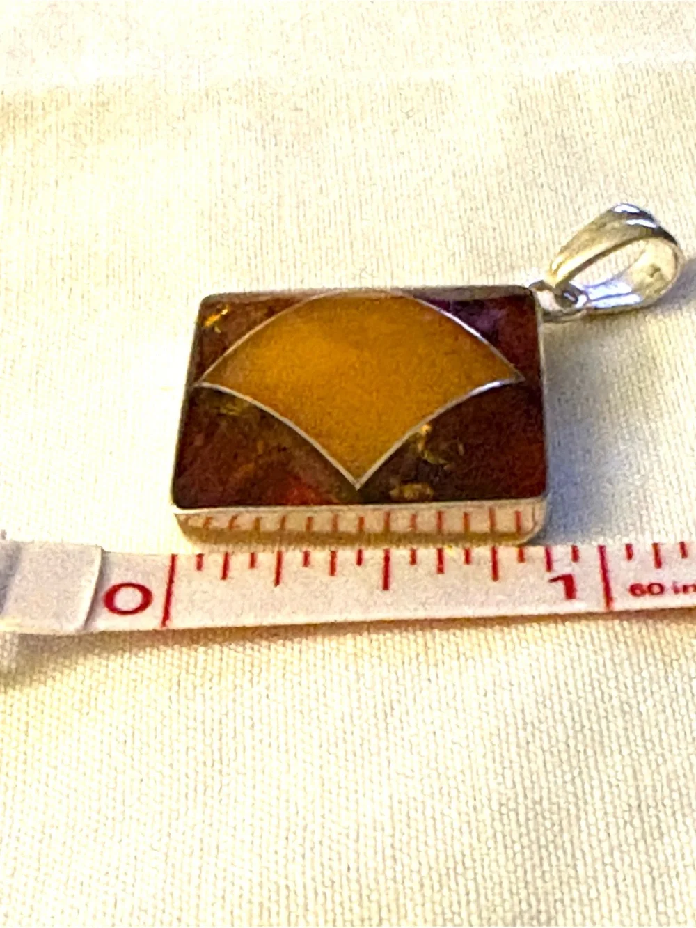 Sterling Silver Cognac and Butterscoth Baltic Amber Pendant